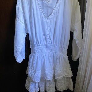 💯 cotton white aerie boho mini dress m NWOT